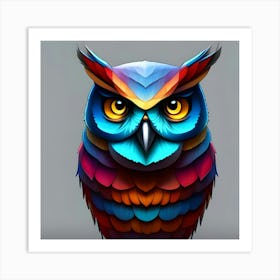 Colorful Owl 10 Art Print