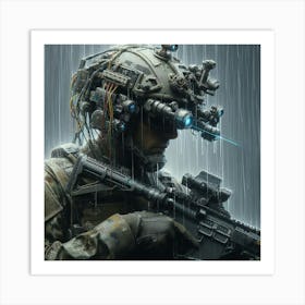 Soldier In The Rain Art Print