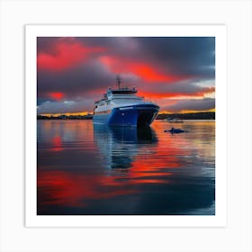 Sunset On A Ferry 20 Art Print