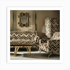 Chevron Living Room Art Print