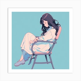 Girl In A Chair Art Print