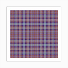 Purple Plaid Fabric 3 Art Print