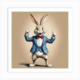 Rabbit In A Suit 32 Art Print