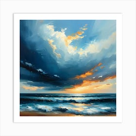 Sunset At The Beach 47 Art Print