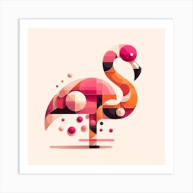 Geometric Art Flamingo Art Print