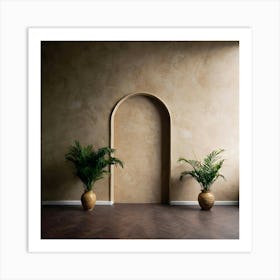 Empty Room With Arched Door Art Print