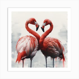 Flamingos Canvas Print 1 Art Print