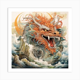 Dragon On The Mountain Art Print