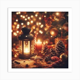 Christmas Lantern 1 Art Print