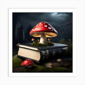 Mushroom On A Book Art Print