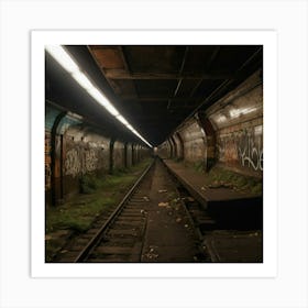 Abandoned Train Tunnel Art Print