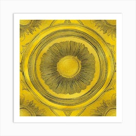 Yellow, design,Gold Medallion Art Print