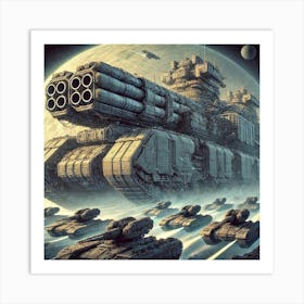 Tytan Class Dreadnought Carrying War Machines Iron Commonwealth Art Print