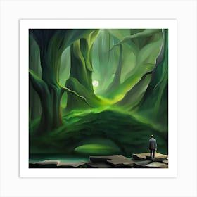 Man In The Forest Art Print