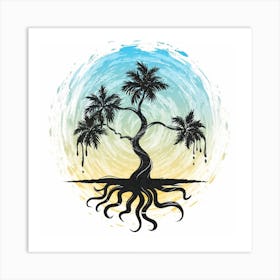 Palm Tree With Roots Art Print