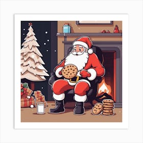 Santa Claus With Cookies 15 Art Print