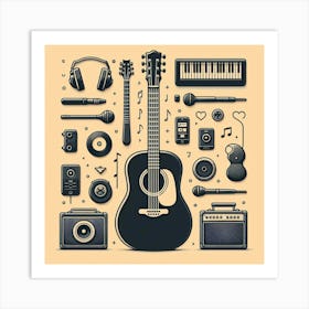 Music Icon Set Art Print