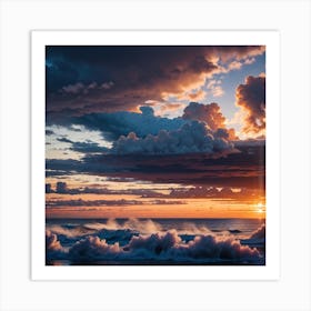 Sunrise Over The Ocean Art Print