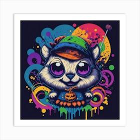 Teddy Bear Halloween Art Print