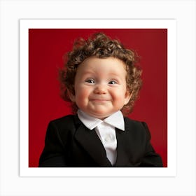 Portrait Of A Baby In A Suit Art Print