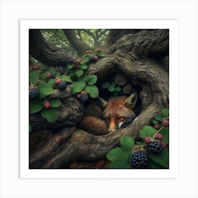 Fox In A Tree 1 Art Print