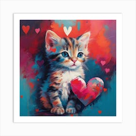 Valentine Kitten 4 Art Print