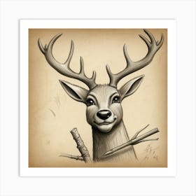 Deer Head 25 Art Print