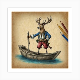 Pirate Deer 9 Art Print