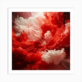 Firefly Surreal Red And White Clouds In Abstract Motion 99601 (2) Art Print