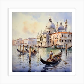 AI Venetian Serenity  Art Print