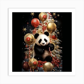 Christmas Panda Art Print