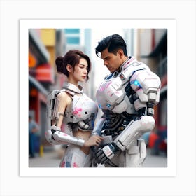 Robot Couple 11 Art Print