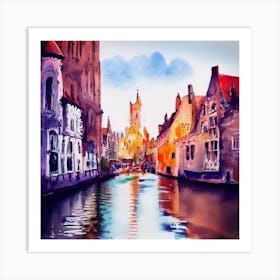 Bruges Canal Painting Art Print