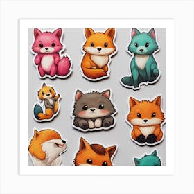 Foxes Art Print