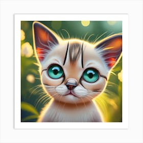 Cute Kitten With Green Eyes Art Print