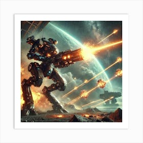 A Futuristic Sci Fi Scene Focusing On The Plasma C Art Print