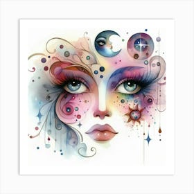 Astrology Face Painting Art Print