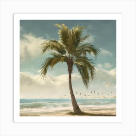 Palm Tree On The Beach 1 Art Print