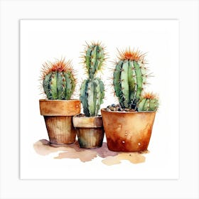 Watercolor Cactus 18 Art Print