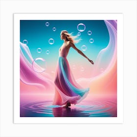 Beautiful Woman In A Dress Art Print