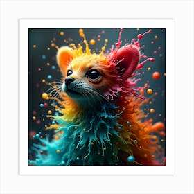 Colorful Fox Art Print