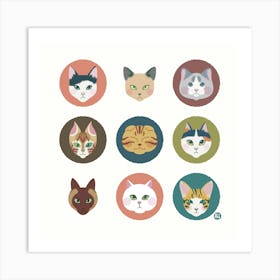 Whisker Gang [white] Art Print