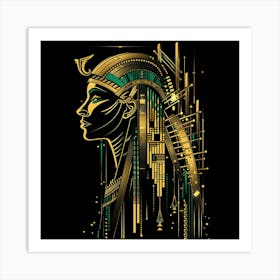 ancient pharaoh silhouette - ancient Egyptians & pharaohs Art Print