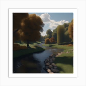 River In Autumn 4 Art Print