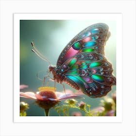 Butterfly On A Flower Art Print