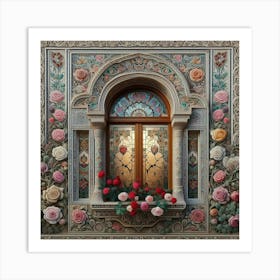 Window With Roses 4 Art Print