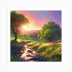 Rocky Stream in the Country Art Print