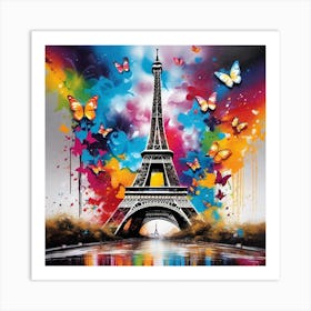 Paris With Butterflies 130 Art Print