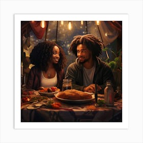 Realistic Black Couples Long Hair Curly Afro Hair C83b450d 7dc7 4df6 9938 005cebbb92c1 Art Print