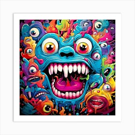 Monsters Graffiti Art Print